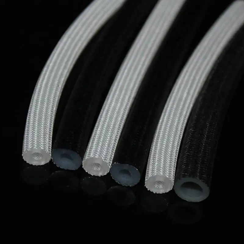 Heat resistant silicon tube pipe polyester braided reinforced braided silicone hose