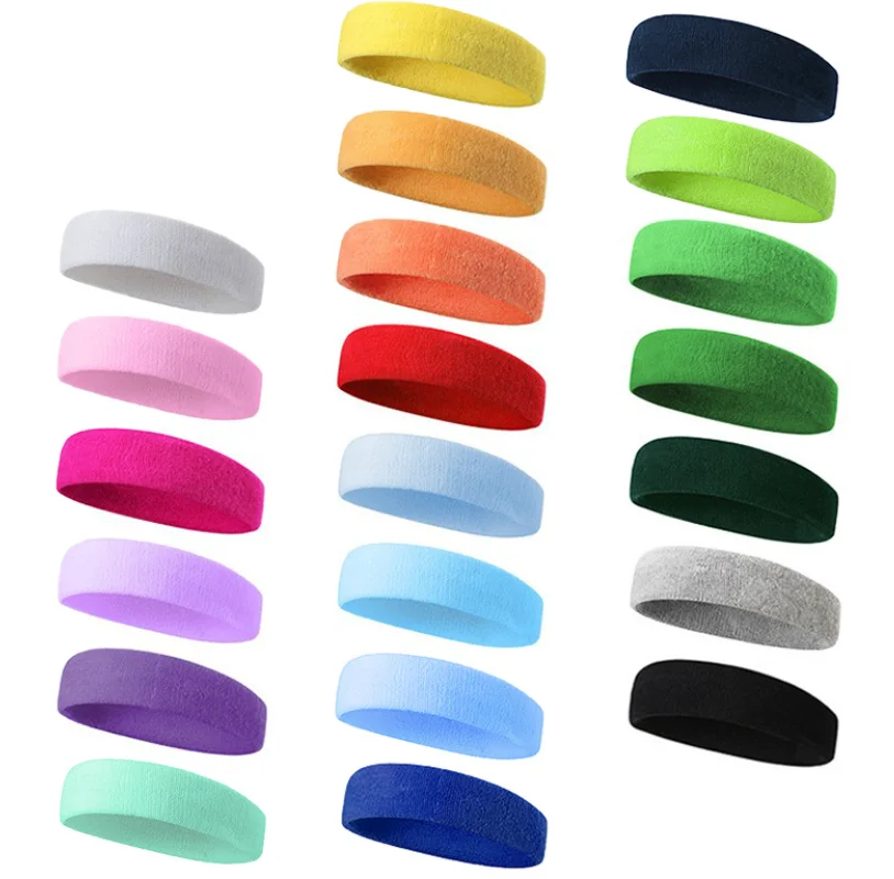 Basketball Running Wide Sweat Athletic Head Bands Custom Logo Embroidered Sport Headband