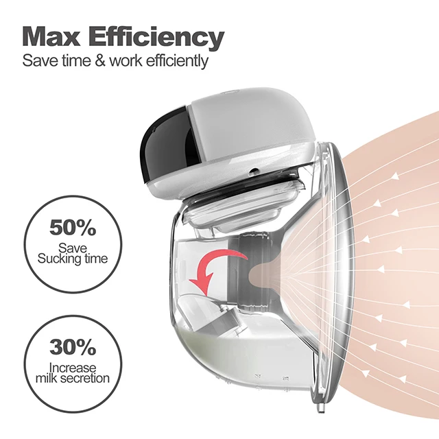 Huabao OEM silicone breast pump 1200mah wearable breast pump wireless hands free breast pump