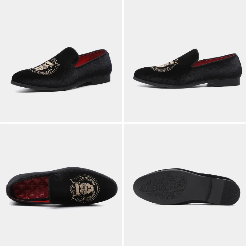 sapatos de couro para homens Suede Leather Upper Fashion Slip On Top Grade Formal Shoes Leather Loafers Men 9901