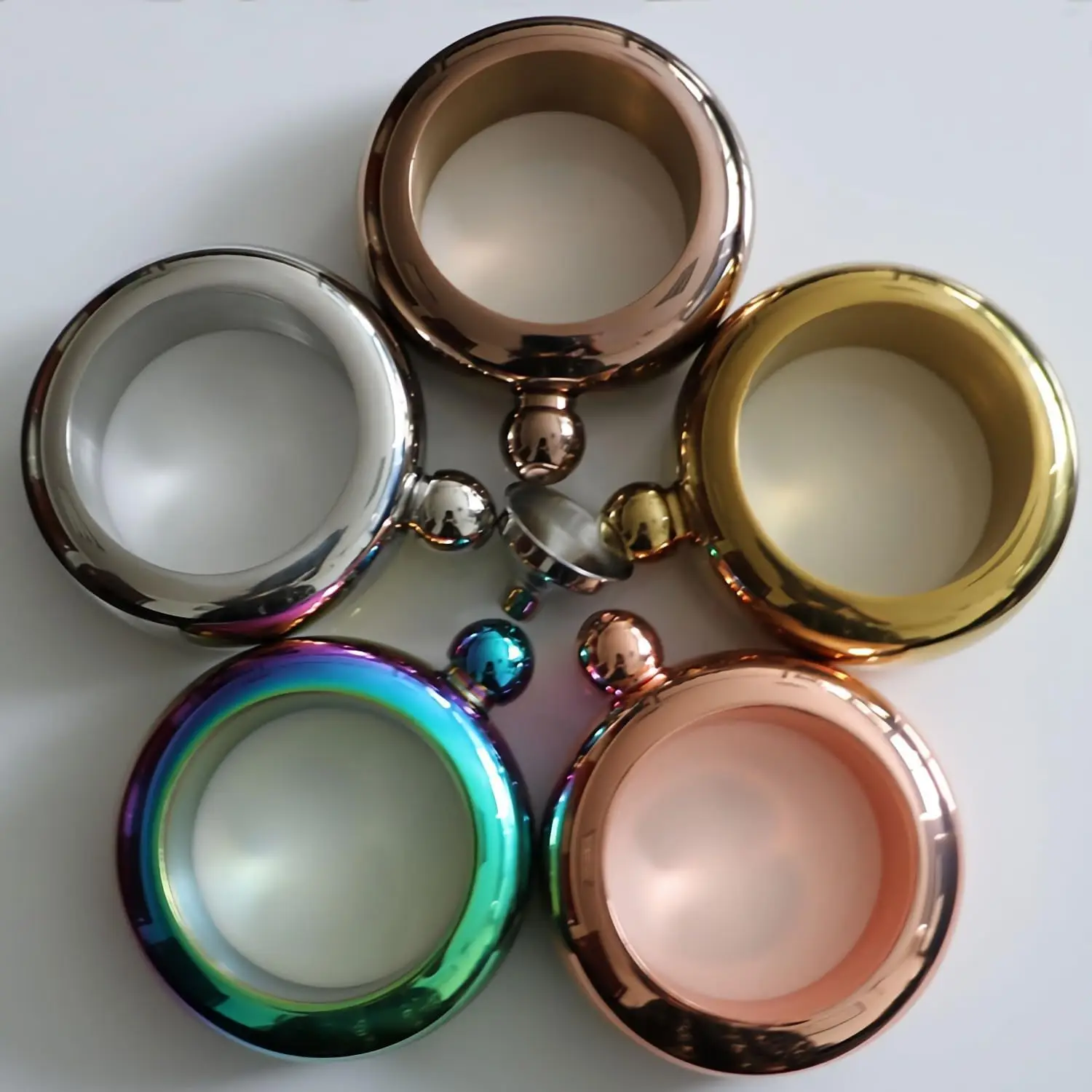 Stainless Steel Bangle Bracelet Liquor Flask for Women with Funnel for Women Girls Men Party Hand size Flask