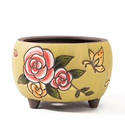 Hand Painting Wholesale Decorative Ceramic Flower pots Fleshy Creative Customized Europe Style Flowerpot