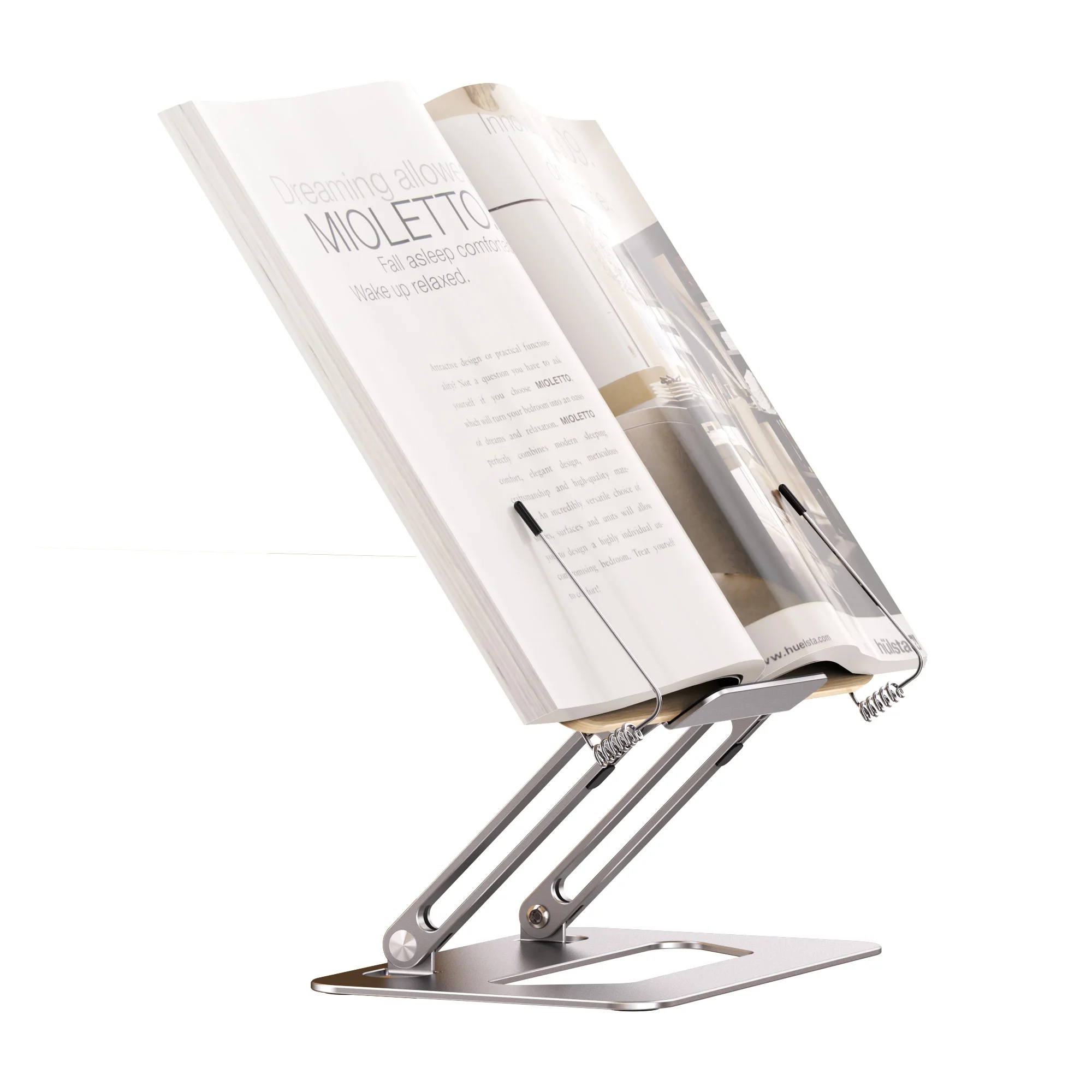 2023 Desktop Aluminum Wood Magazine Document Holder Angle Adjustable Study Reading Book Stand