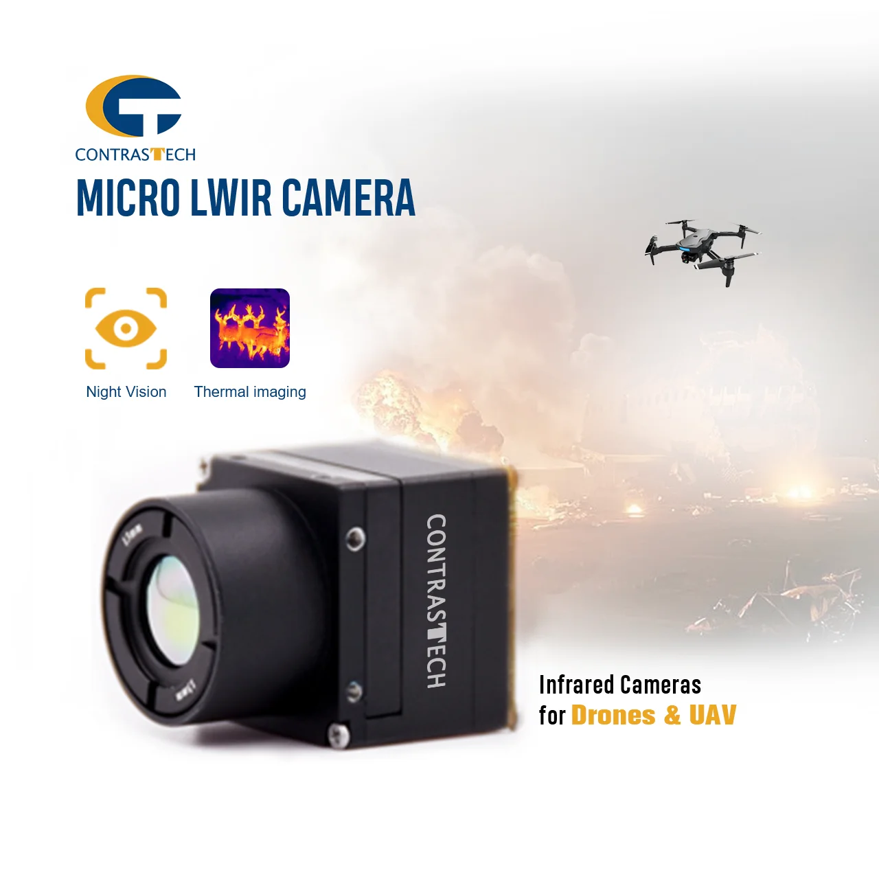 Free SDK for Linux USB2.0 Analog Interface Shortwave Infrared 384 Thermal Imaging Camera Core With 2.88mm 5.3mm Wide Angle Lens