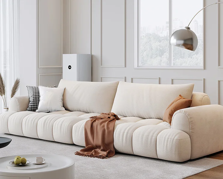 Custom Italian Minimalist Fabric Sofa Solid Wood Furniture Modern Large Living Room Sets Deep Luxury Hotel Application New