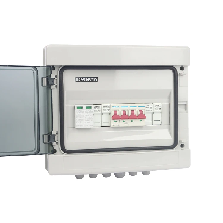USFULL 2 Strings 4 Strings 1000V IP65 Lightning Protection Cabinet Panel Array Power Plastic Box Solar PV String Combiner Box