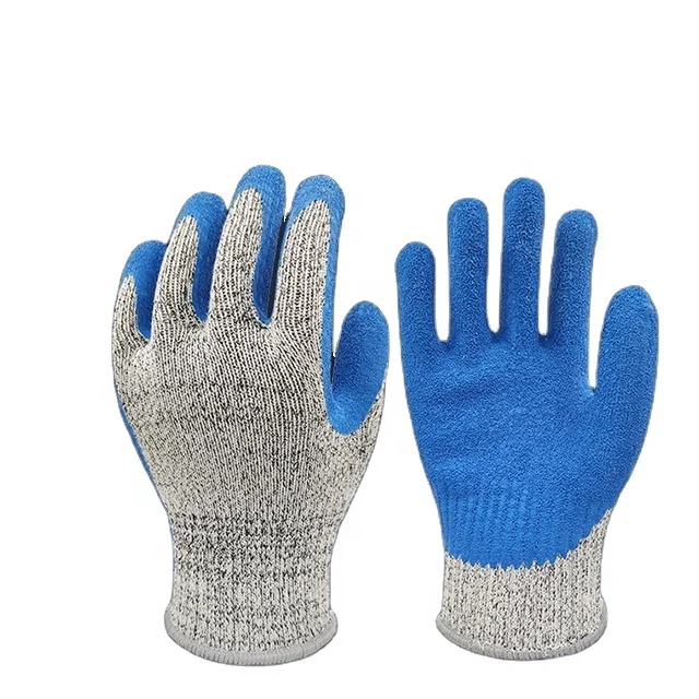 Hppe Liner With Smart Grip Latex Coating Glove Cut Proof Safety Gloves