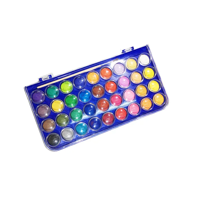 Free sample 36colours paint set kids cake water color painting pigment art supplies for wholesale