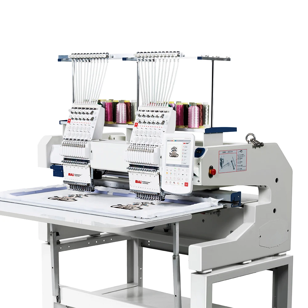 BAI hot sale commercial dahao computer 12/15 needle two heads embroidery machine price
