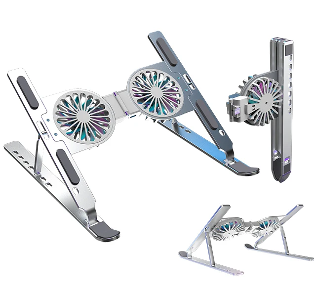 World Debut Foldable USB Notebook Stand Cooler Vacuum Fan Aluminum Laptop Cooling Pads For Samsung Macbook
