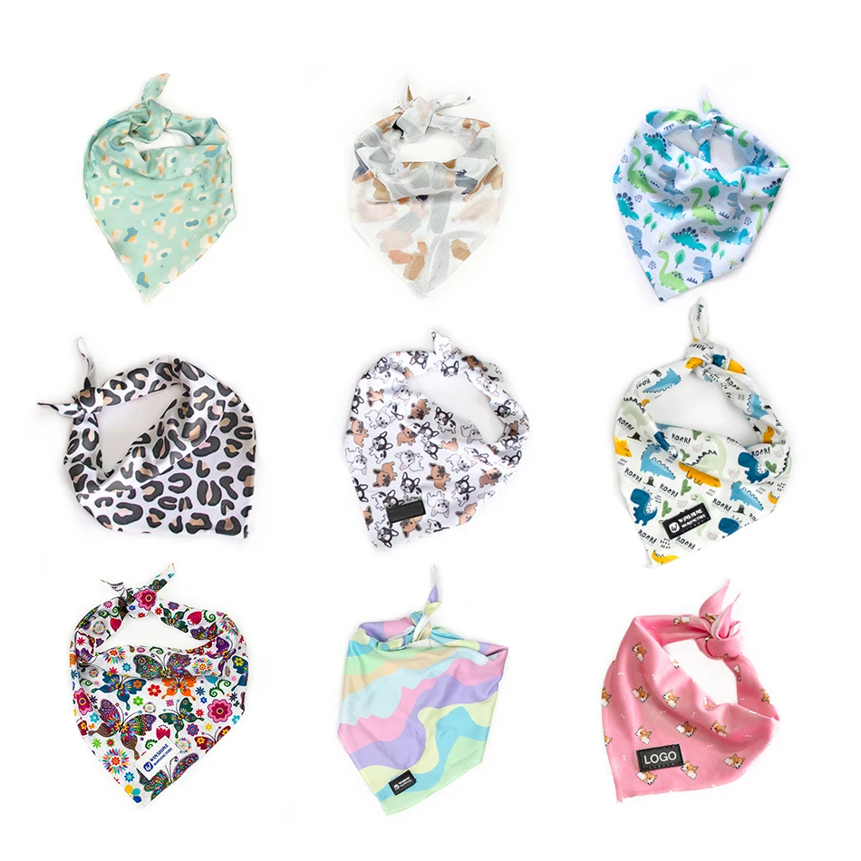 Customized popular printing small large dog bandana pet premium accessories sublimation triangle bandana for dog with logo
