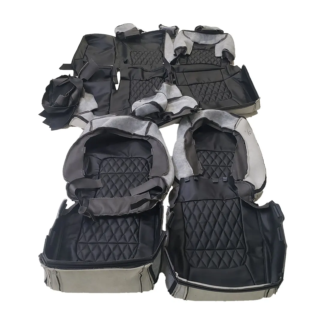Luxury design customized 2rows front rear seat full set diamond stitching car seat covers for Toyota Land cruiser 200