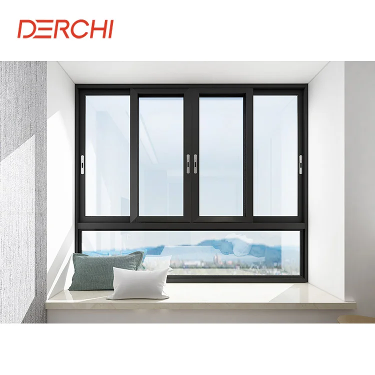 Cheap price soundproof simple design aluminum sliding glass windows