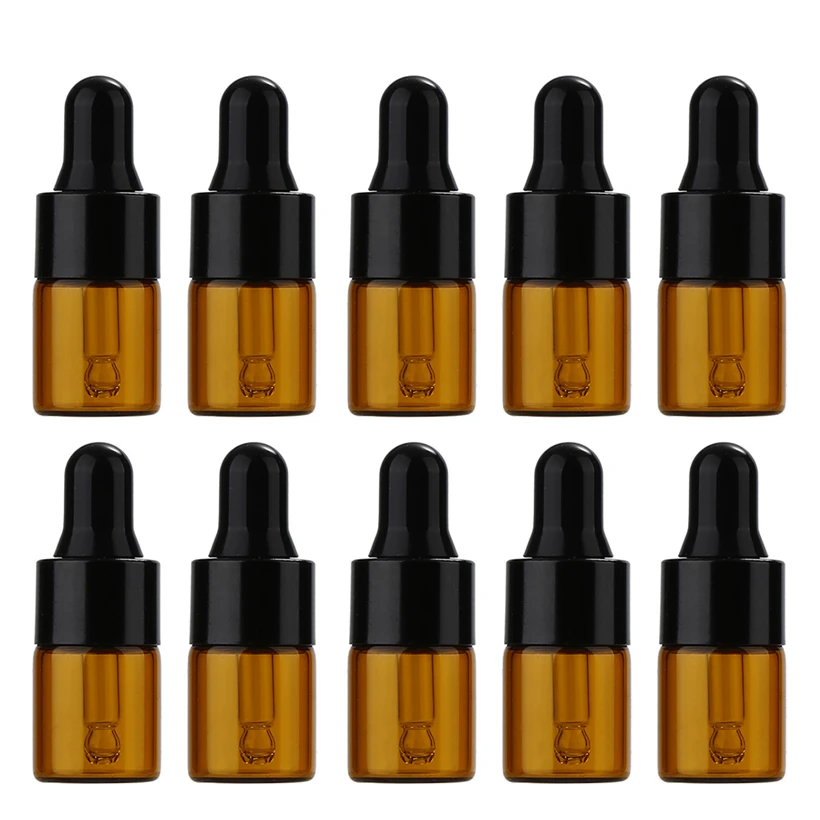 
1ml 2ml 3ml Glass Dropper Bottle Empty Sample Vial Glass Eye Dropper Liquid Perfume Essential Oil Bottles with Glass pipette 