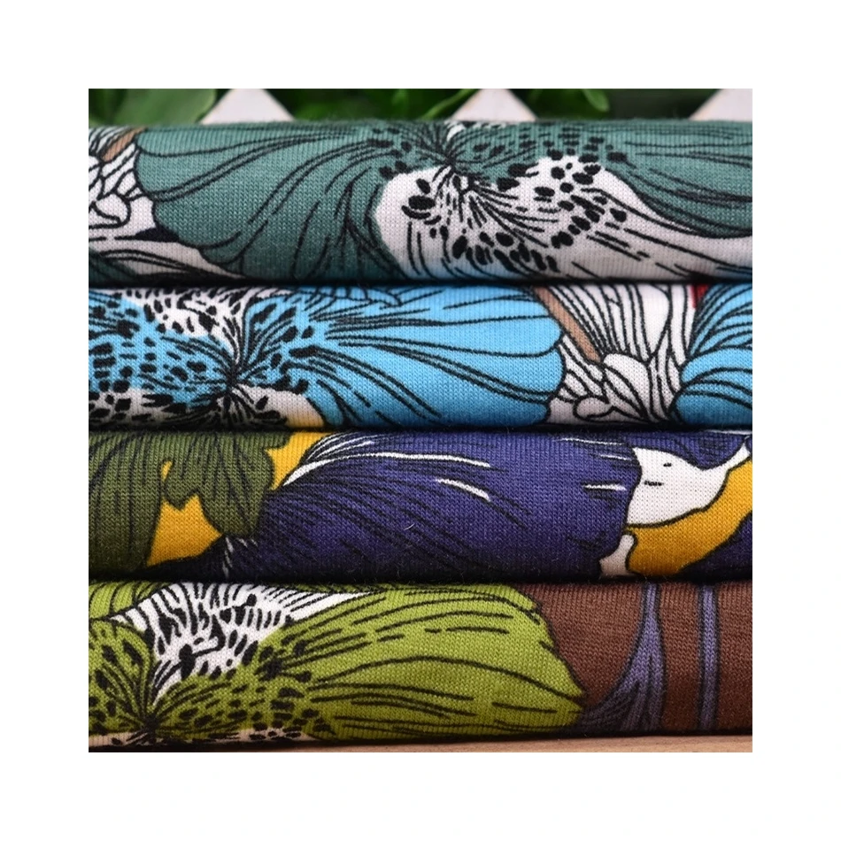 wholesale Low Price Digital Printing Polyester Spandex Fabric Dress Polyester spandex Blended knitted Fabric