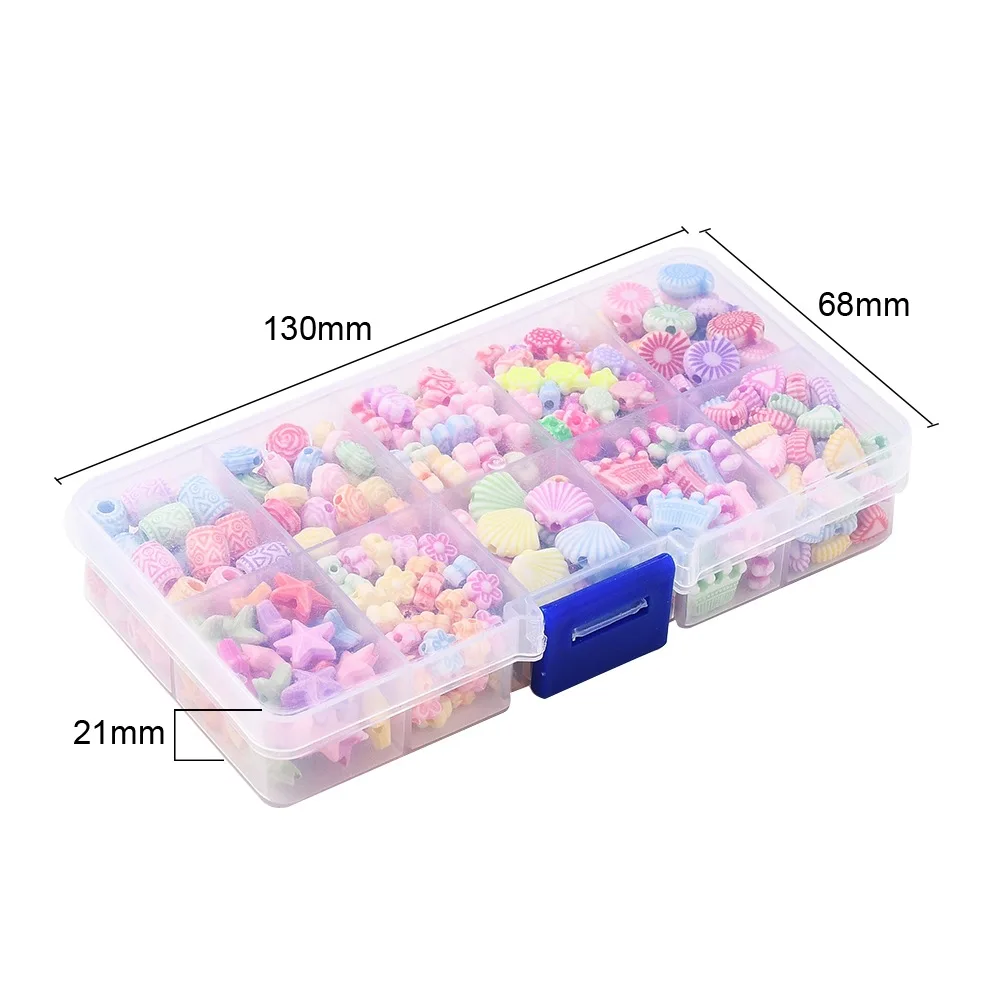 Rawmand 320 Pcs DIY Beads Set Kids DIY Acrylic Bead Jewelry Making Kit Beads for Girls Art and Craft Bracelets Necklace