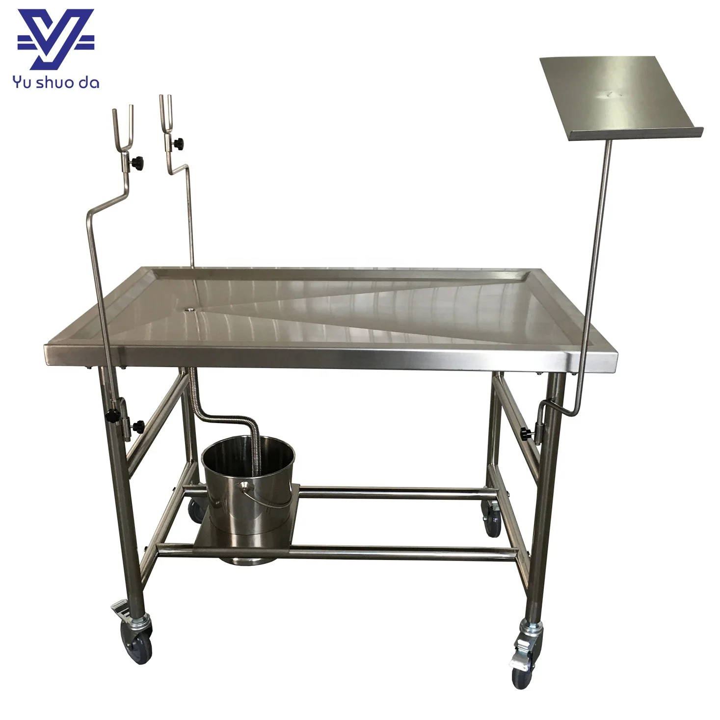 Popular design morgue use steel cart body autopsy table with CE certificate