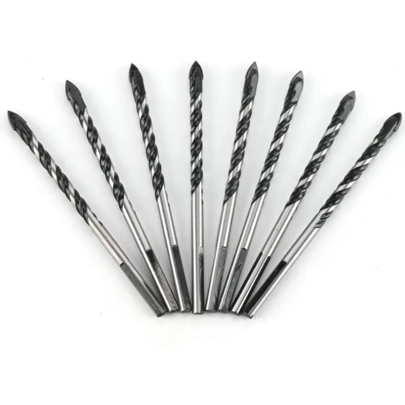 Black double thread triangular drill ceramic tile glass wall stone marble  drilling spade bit diamond drill bit