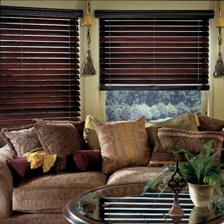 
35mm Timber Venetian Automated Wooden Day Night Shutter Slat Blinds 