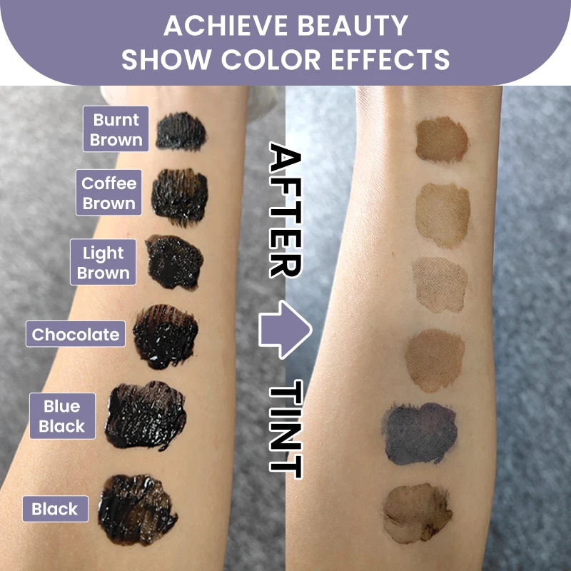 Brown free Henna Powder Kit permanent Brows Stain Brow Tint with Custom Logo Eyebrow dye Conditioner for Makeup