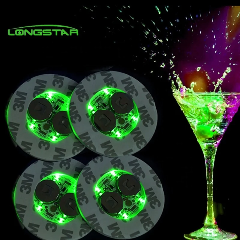 LED Coasters Light UP Coasters LED Bottle Lights Bottle  LED Bar Coaster Bottle Light Sticker For Party Wedding LED sticker