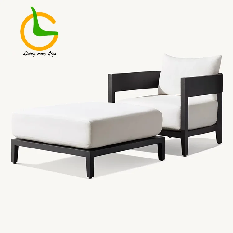 Luxury Aluminum Patio Outdoor Sofa Set Living Room Application Elegant Courtyard Outdoor Furniture Set Backyard Furniture