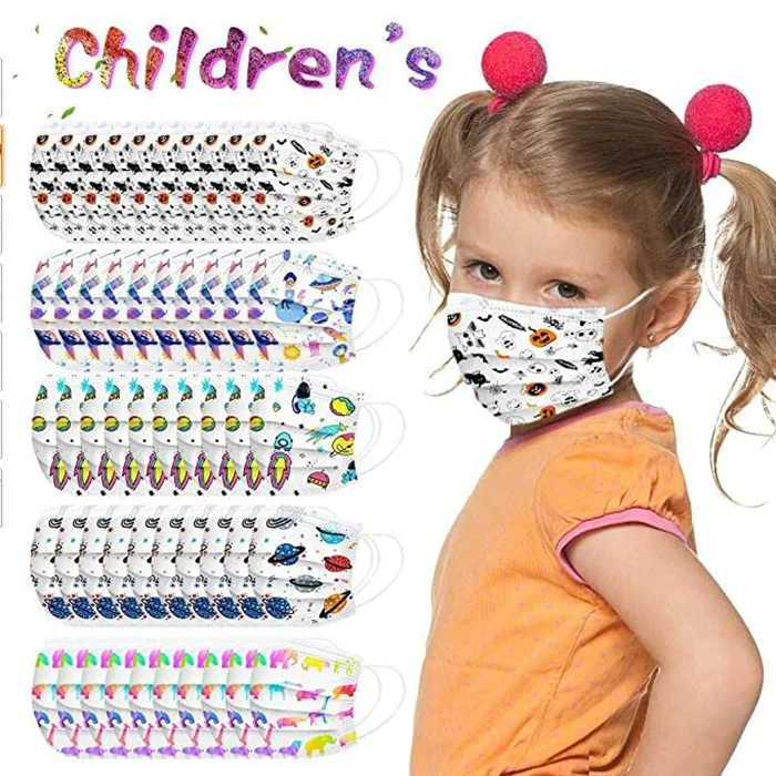 
Kids Maskss Disposable Protective Cute Face Maskss Cartoons Mask Fast Ready To Ship 50pcs/box 