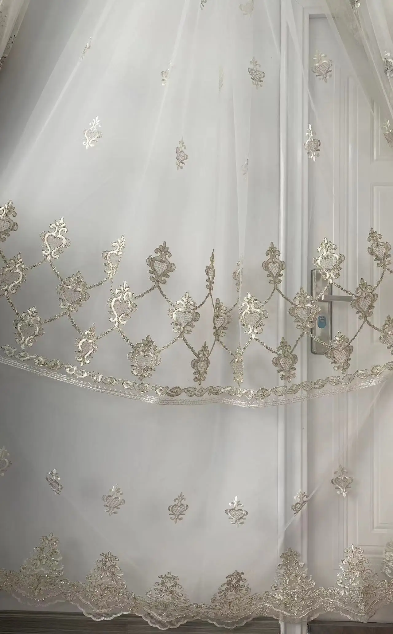 ZHONGHUA  Embroidery Ready Made Curtain Luxury Space Custom Party Accessories Halloween Embroidered Floral Chinese OEM