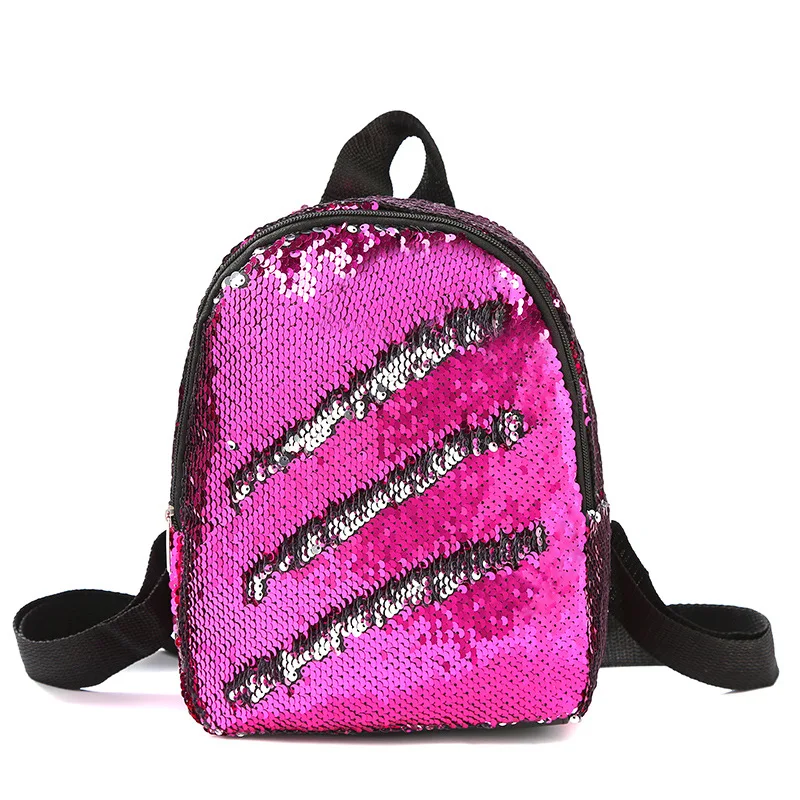 
Designer Glitter Sequin Backpack Student Custom School Bag Mini Travel bag for girls 