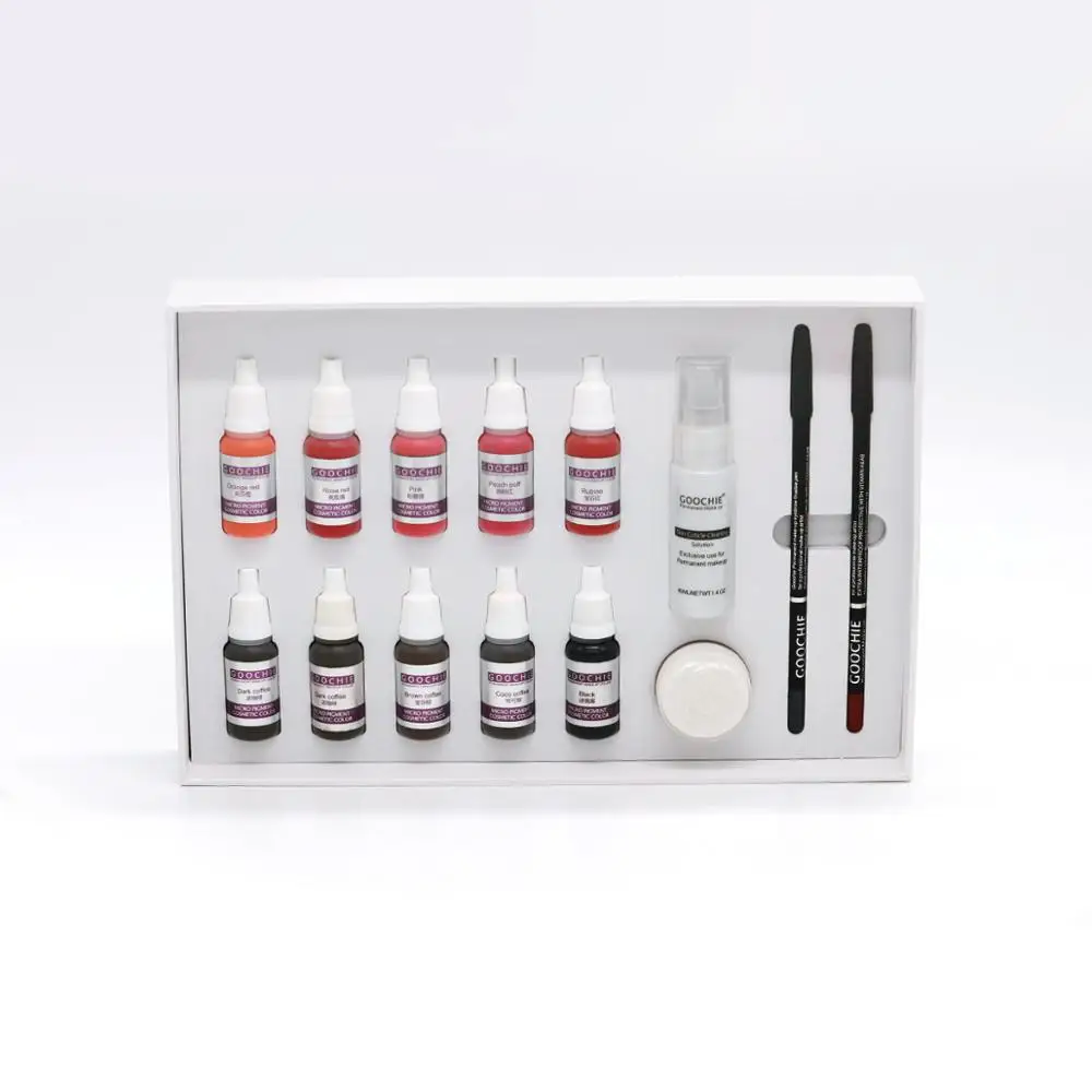 Goochie Permanent Makeup Pigment set for Eyebrows Microblading Lips Color Filler Ink Kit