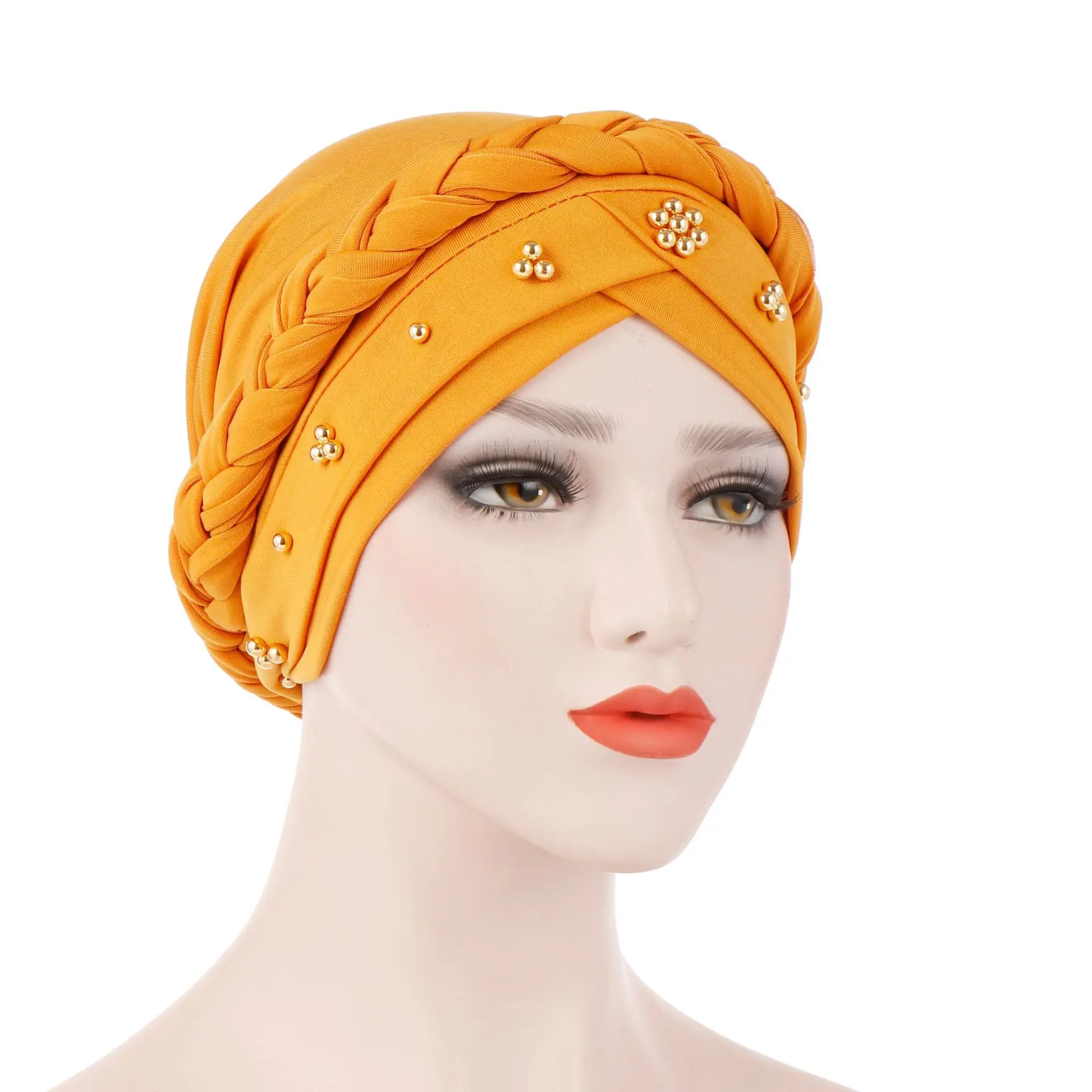 Multiple-colors hairwrap custom bandana women turban muslim hat bonnet Monochrome Whip bandanas