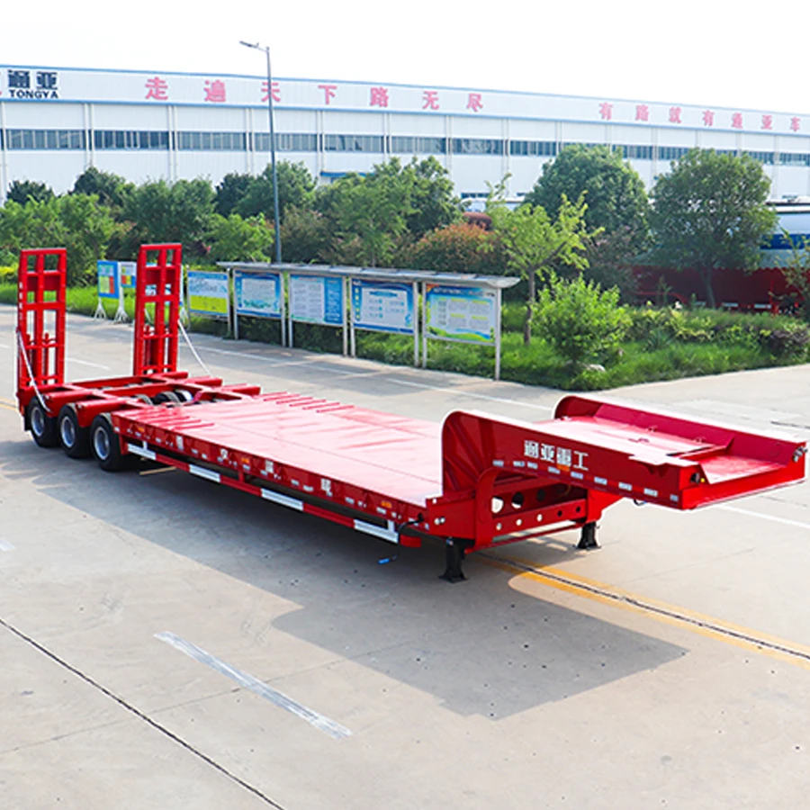 Tongya Group 3 4 Axle 60-100 Ton Gooseneck Lowbed Semi Trailer Low Boy Trailer For Zambia