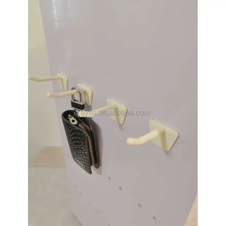 Customized Rotating Jewelry Display Stand Countertop 4 Sided Hanging Keychains PVC Display Rack With Hook
