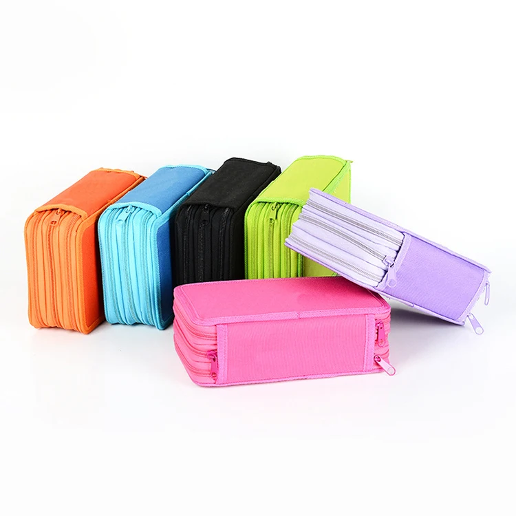 Hot sells art pen storage bag custom multifunction pen storage pencil case 72 slot