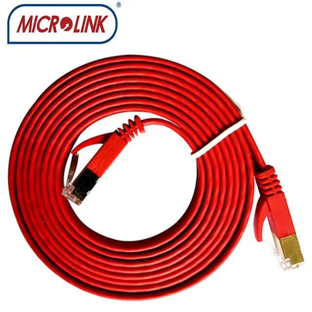 50 FT Flat RJ45 CAT7/CAT8 Network LAN Ethernet SSTP 10Gbps Gigabit sftp  Patch Cable with Gold Plated RJ45