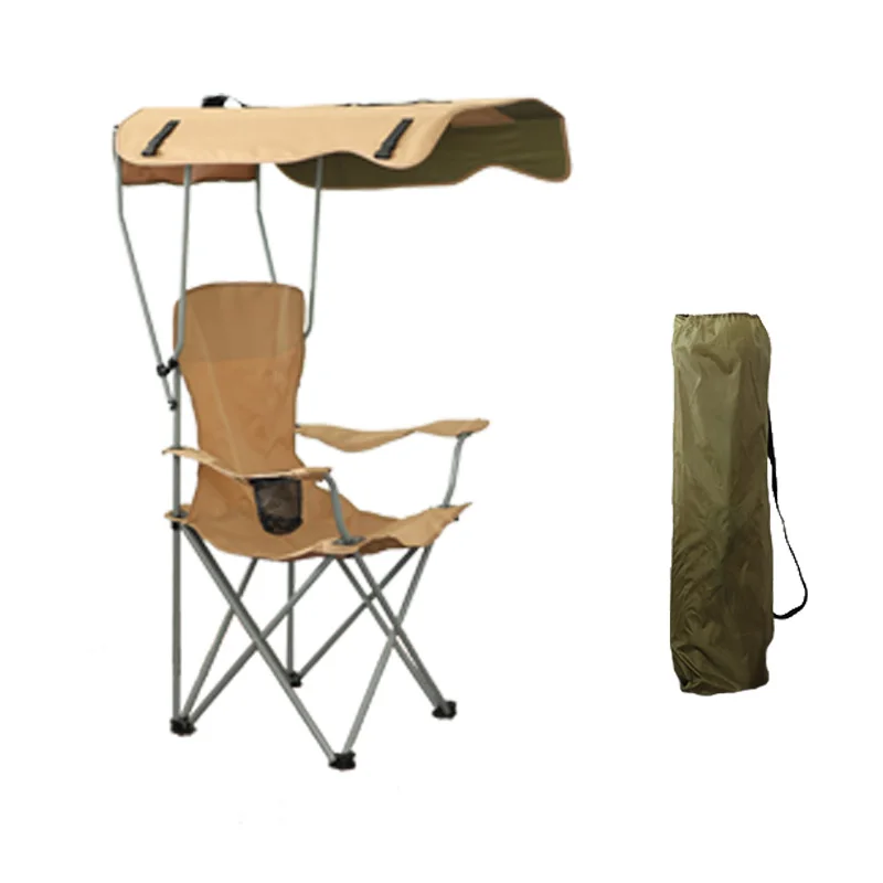 Portable Chair outdoor furniture camping accessories beach lightweight foldable fishing chair with Cup Holder Sunshade