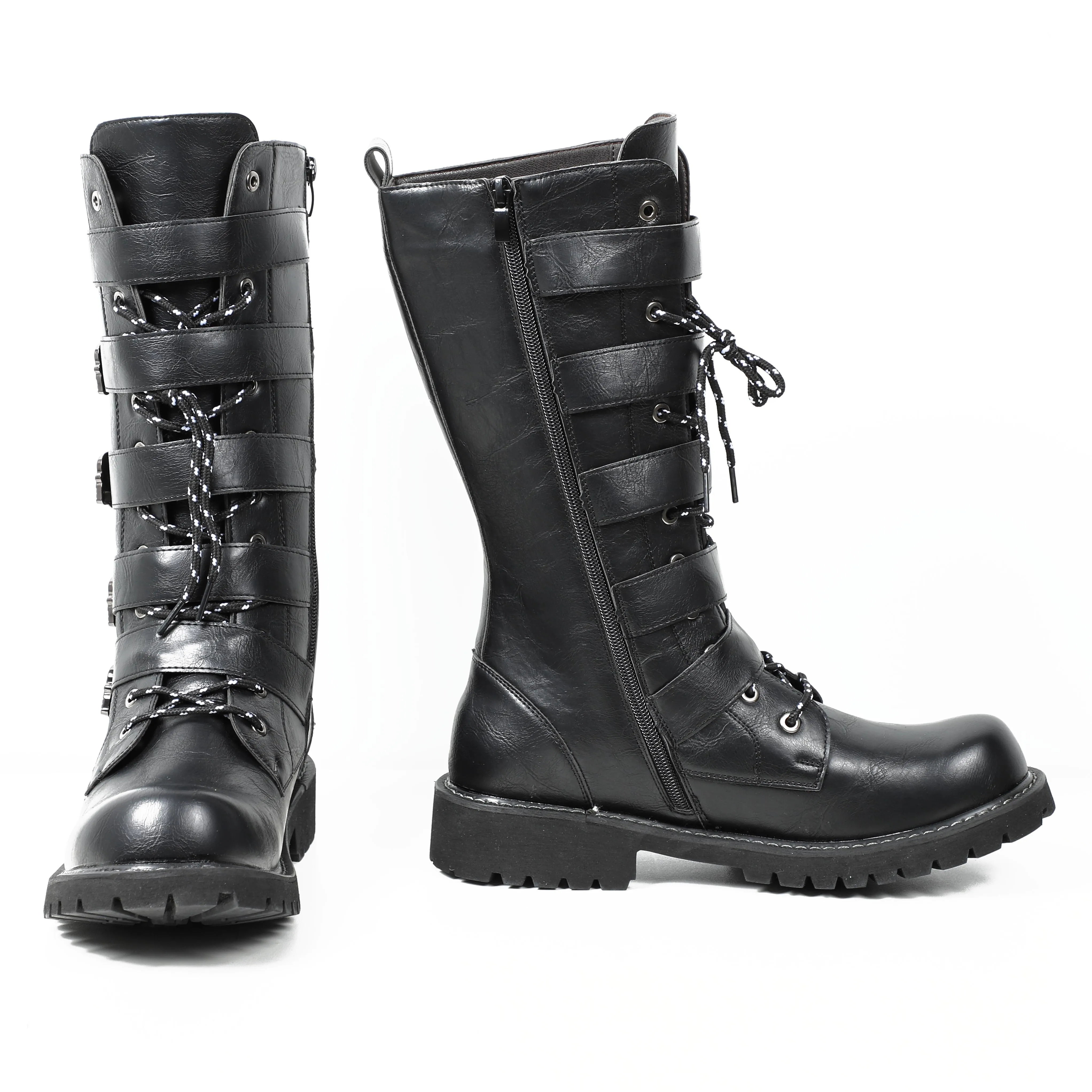 2023 Hot Sale Wholesale Fashion Style Outdoor Activity Combat Waterproof Gothic Motorcycle Punk Tactical Boots