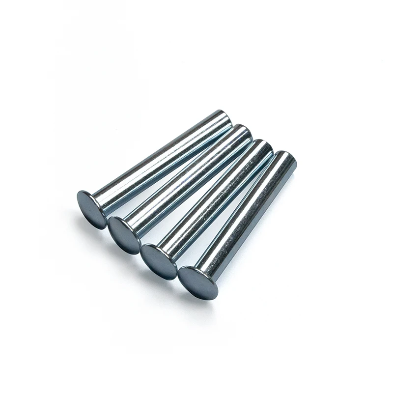 Deep Hole Long Semi-Tubular Metal Rivet Round Head Iron plated with Blue Zinc Rivets Domed Semi Hollow Rivets