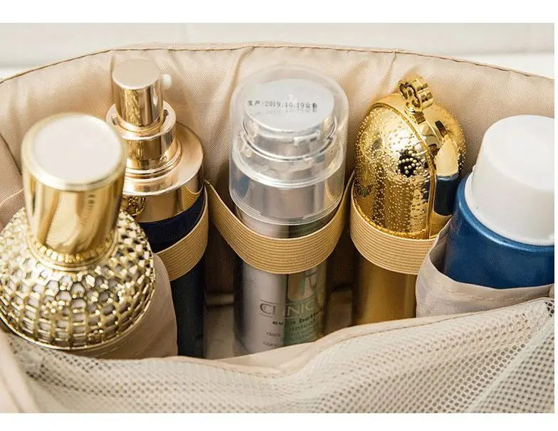 The best selling clear travel folading small transparent leather waterproof nylon makeup luxury terry cloth cosmetic bag