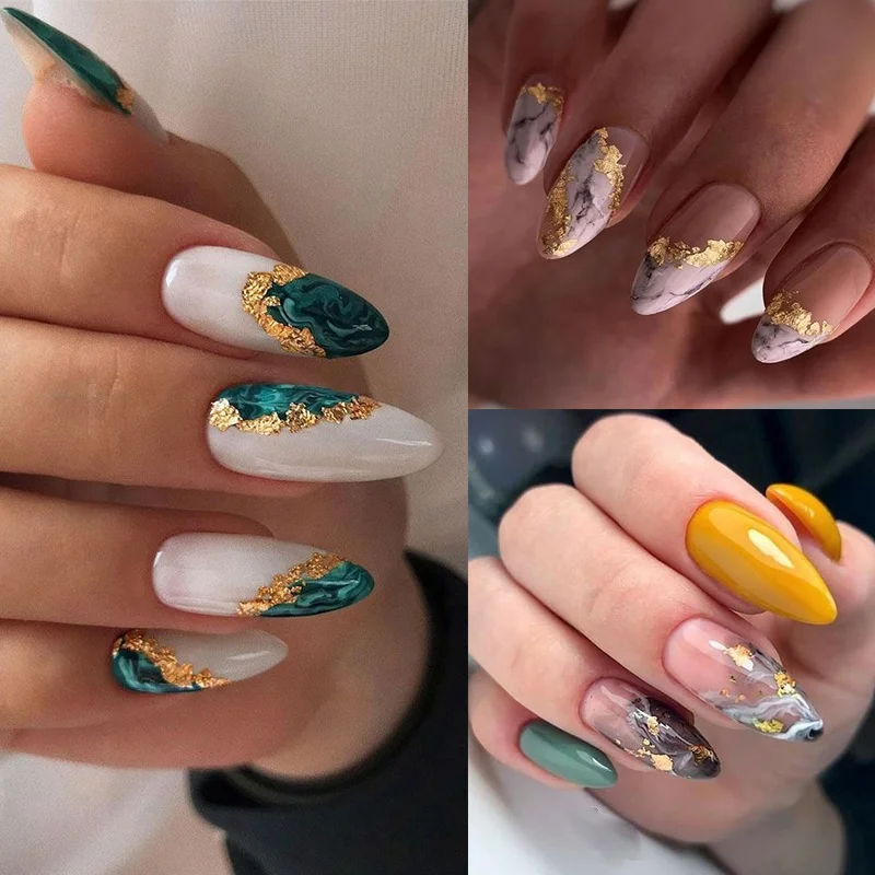 Gold Leaf Gold Silver Confetti DIY Nail Art Painting Material Decorating Party Supplies Bottle Packing Foil Paper Nail Foil