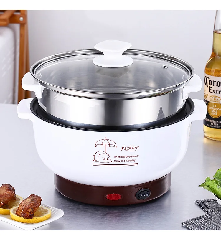 Mini Non-stick electric hot pot with steamed Home use small hot pot electric frying pan multi-function heating pot