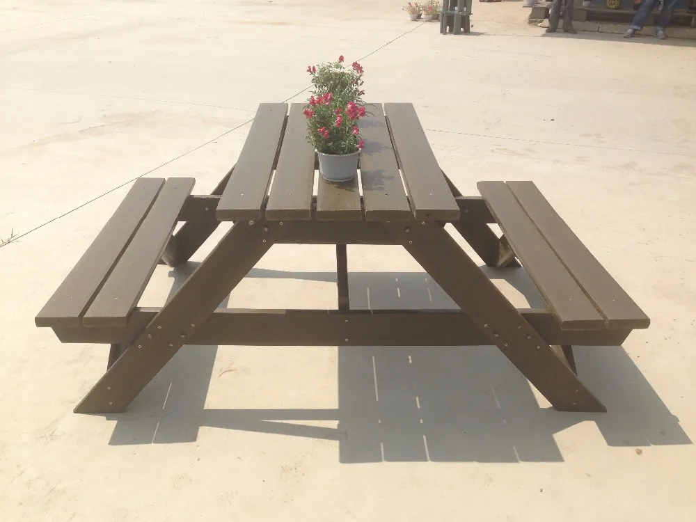 Factory Supplier Outdoor Furniture Table Picnic Table 100% Recycled Plastic Carton Modern Teak Outdoor Furniture Set Solid Wood