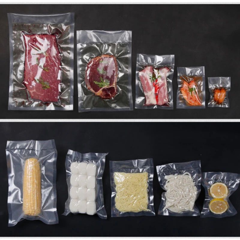 Custom Meat Fruit Vegetables Plastic Vacuum Seal Bag For Food Packaging With Can Be Steamed 3-side Sealing Bag