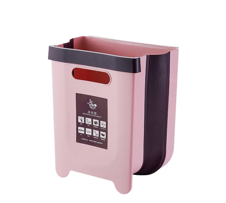 Hot Selling Kitchen Cabinet Doors Foldable Plastic Garbage Trash Bin