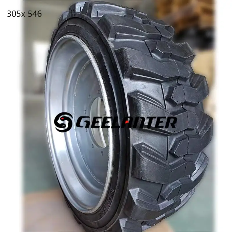 305*546 Foam Filled Tire Black Rubber 4 Pcs 7-10 Working Days Polyurethane Filled Top-quality Tyre 1.5years Geelaner CN;JIA