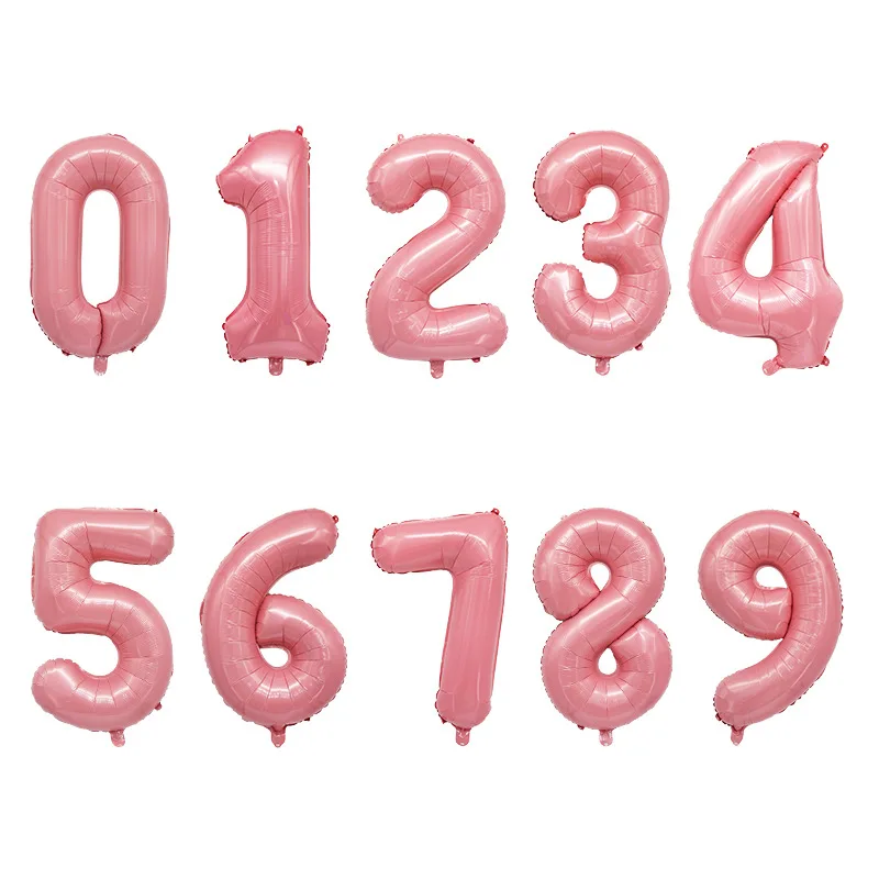 32 дюйма шара с цифрой золото/серебро/синий/розовый/красный/черный/розовое золото/градиентный цветной фольги Гелиевый шар в виде цифры для вечеринок