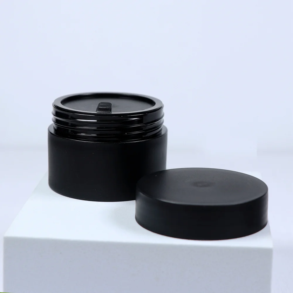 Double wall 5g 10g 15g 20g 30g 50g 100g scrub body butter Face Cream Frosted Lip Balm Container matte black jar pp cosmetic jars