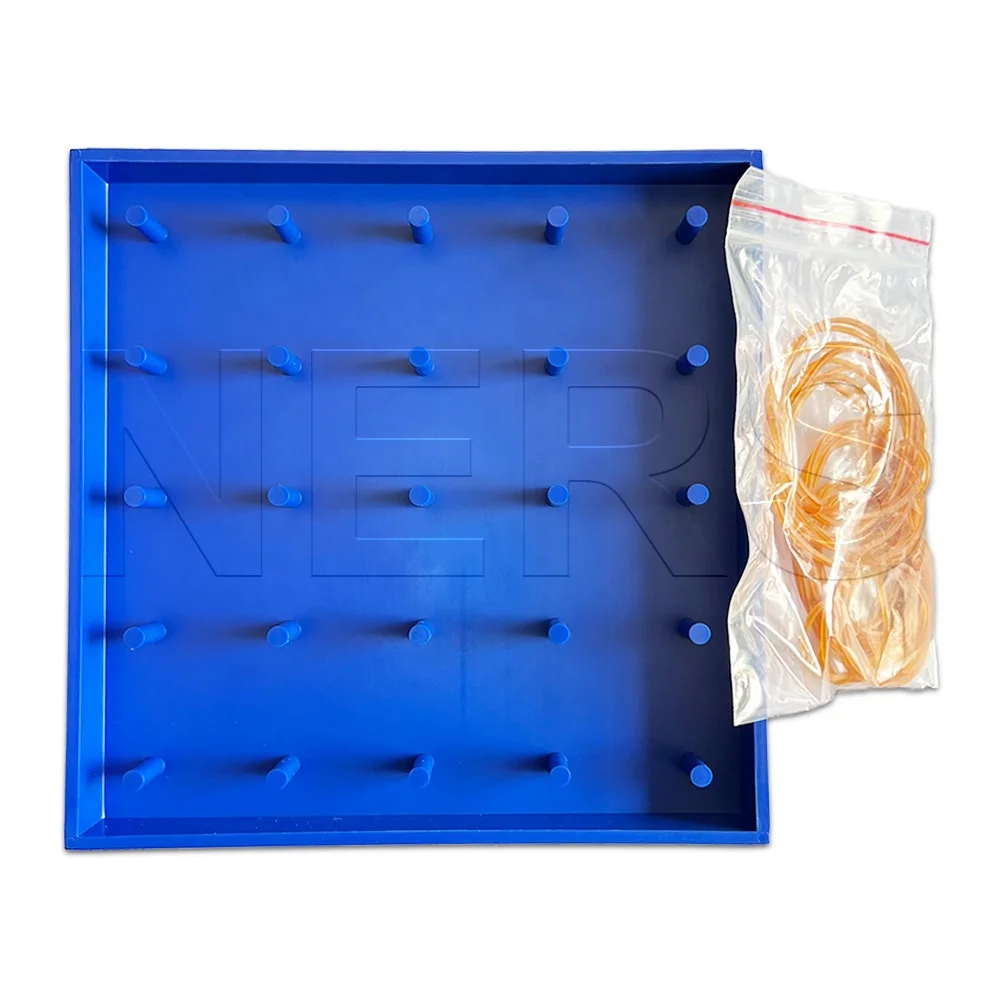 NERS Plastic Blue Geometry Square and Circle Pattern 5 x 5 Geoboard