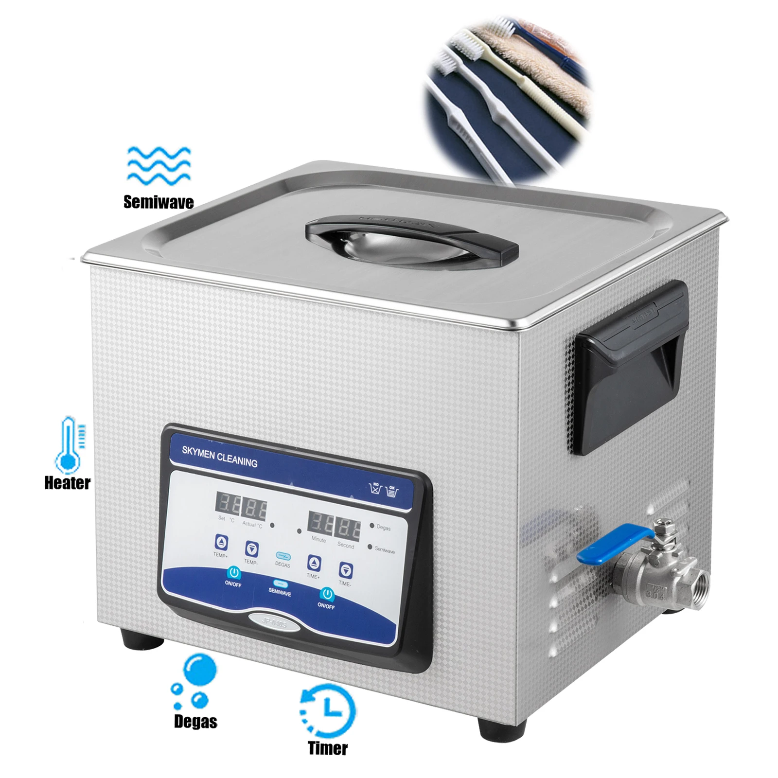 Ультразвуковой очиститель зубов, 10 л, цифровой ультразвуковой очиститель, Австралия/США, штепсельная Вилка для чистки, броши