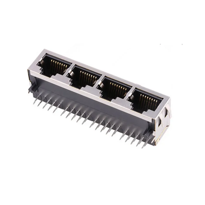 Professional Manufacturer 100 Base 1x4 Port RJ 45 Connector Transformer with Shield Jack
